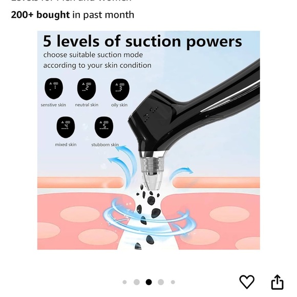 Sjie blackhead remover‎ pimple suction clear face beauty makeup wireless skin - Picture 3 of 11